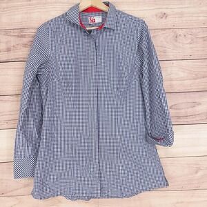 Chick-fil-A Shirt Womens Large Checkered Button Down Uniform Employee Work Top